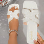 Open Toe Flats Sandals - Piña Colada