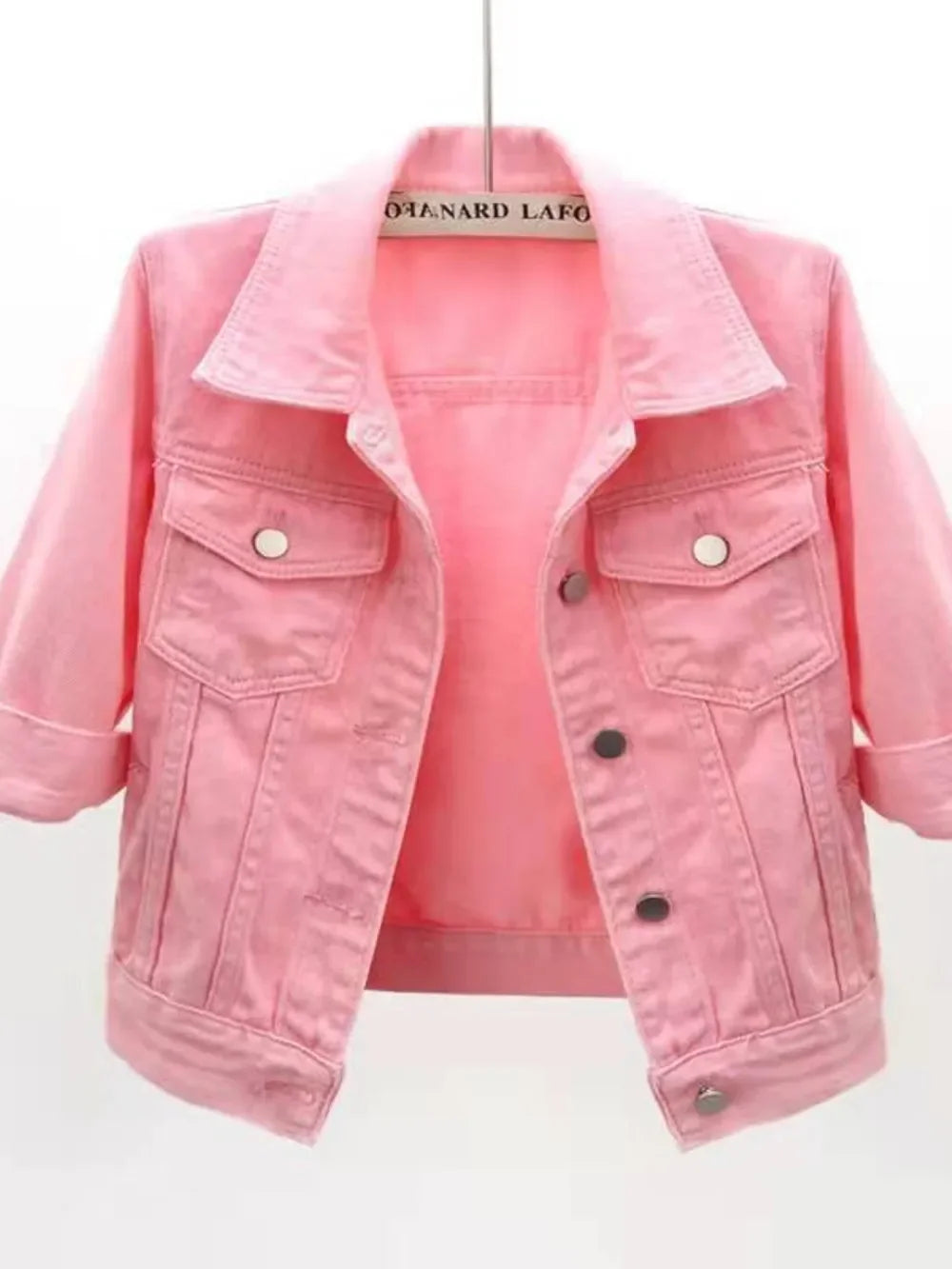 Full Size Cropped Denim Jacket Plus Size - Piña Colada