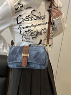 Leather Buckle Strap Crossbody Bag - Piña Colada