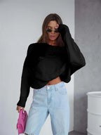 Boat Neck Drop Shoulder Sweater - Piña Colada