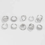 10-Piece Alloy Geometric Ring - Piña Colada