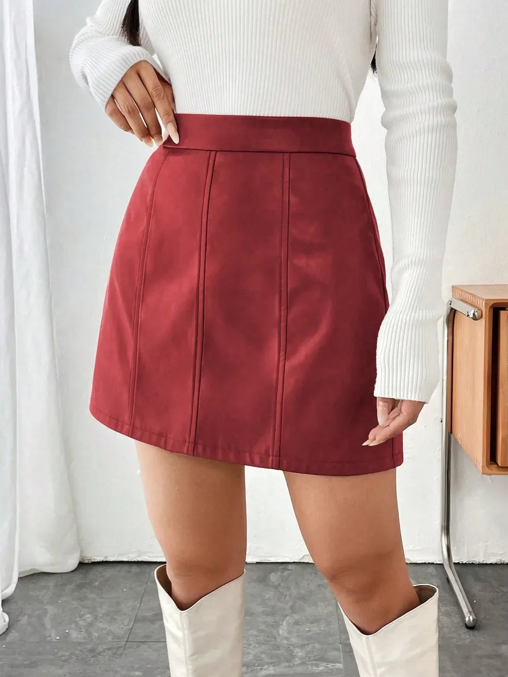 Mini Skirt with Zipper - Piña Colada