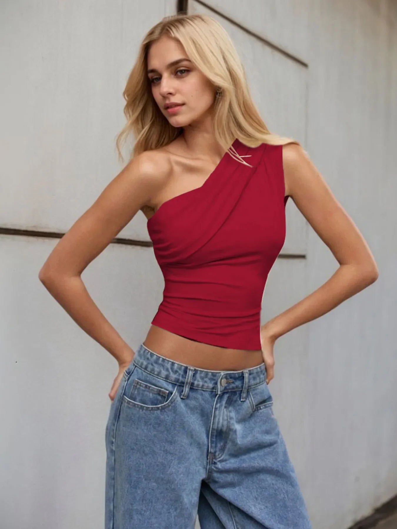 One-Shoulder Tank Top - Piña Colada