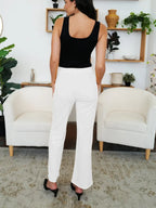 FAM-FAM Elastic Waist Bootcut Pants - Piña Colada