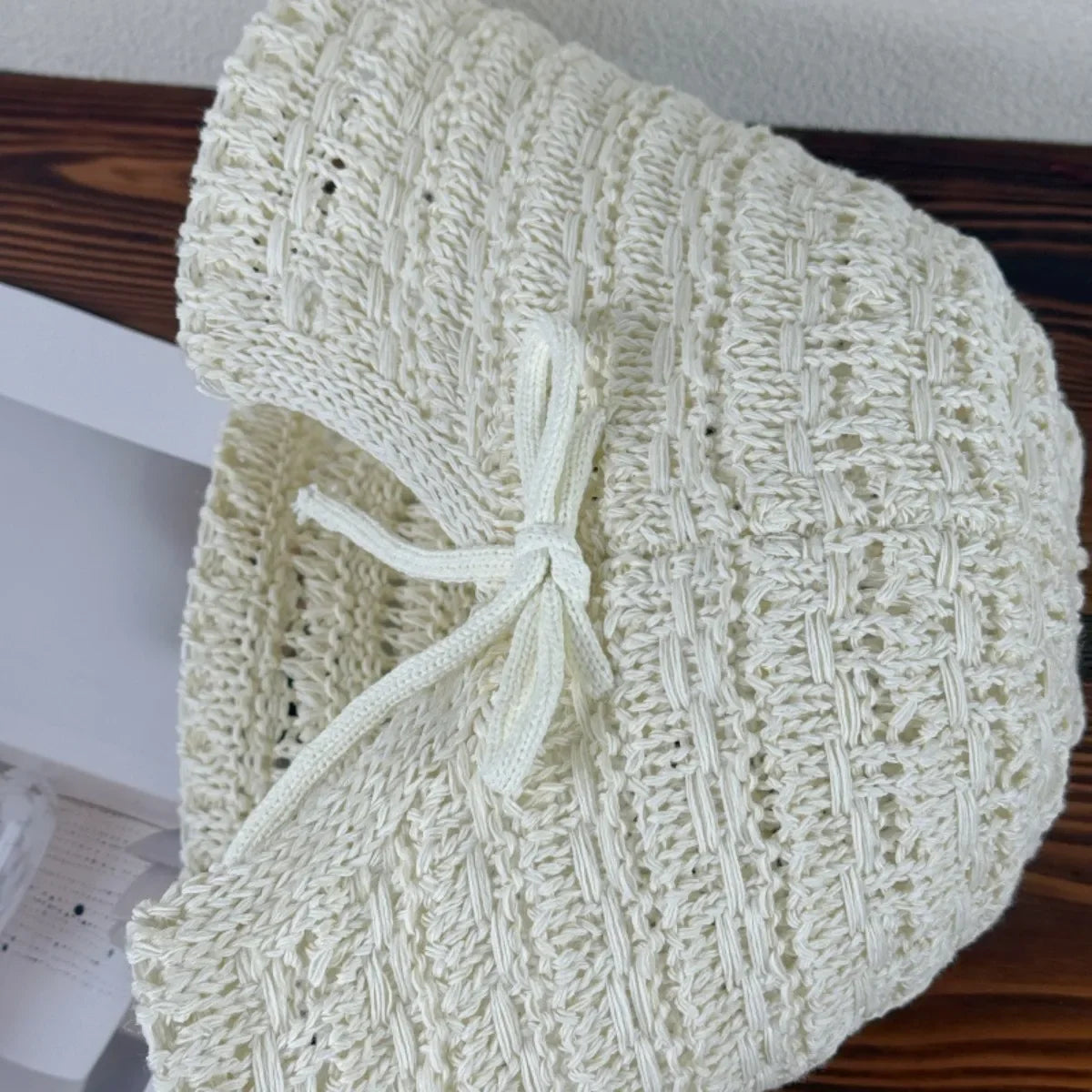 Crochet Bucket Hat with Drawstring - Piña Colada