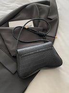 PU Leather Texture Crossbody Bag - Piña Colada