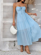 Devine Smocked Tiered Maxi Cami Dress - Piña Colada