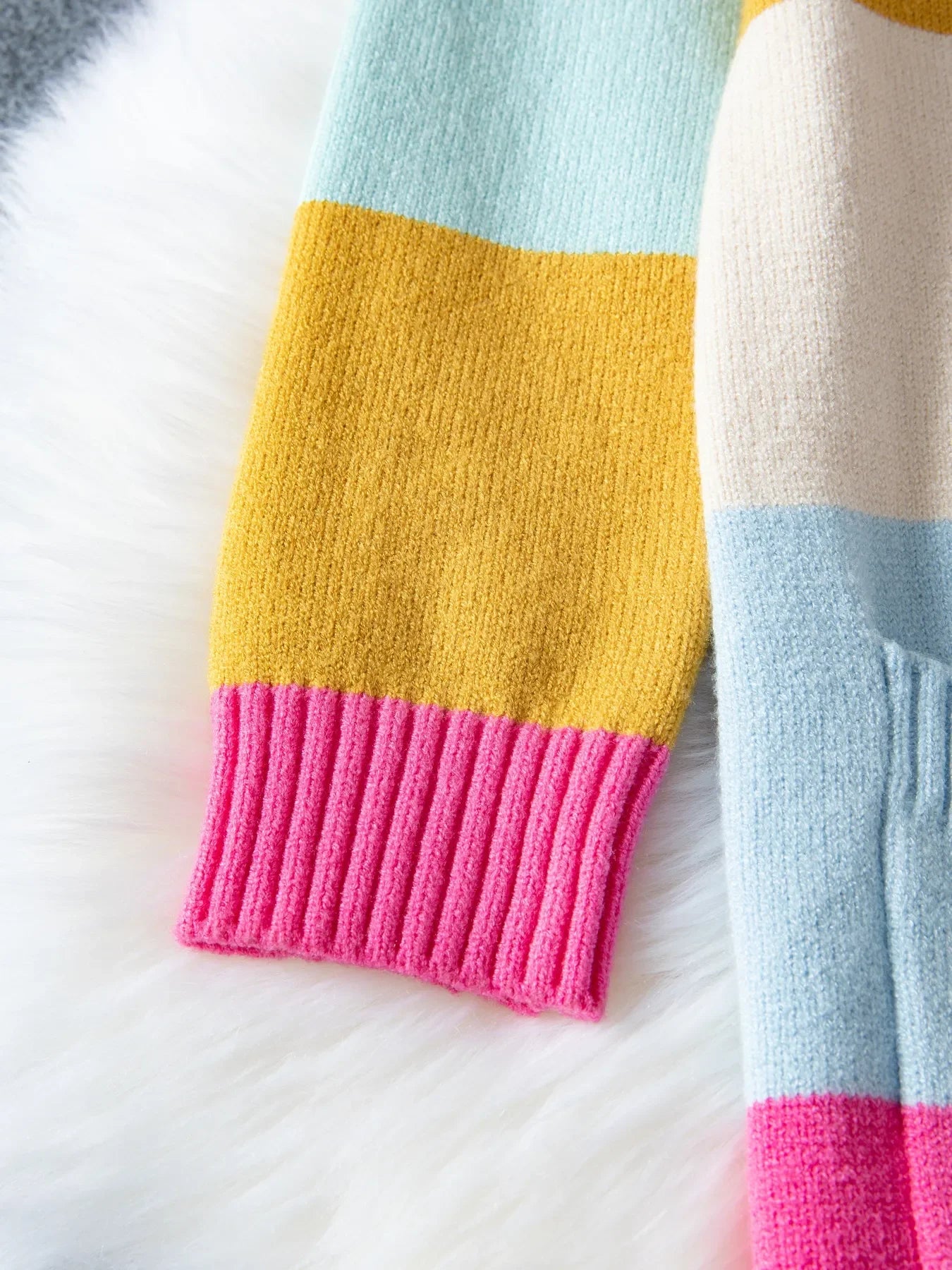 Color Block Open Front Cardigan - Piña Colada
