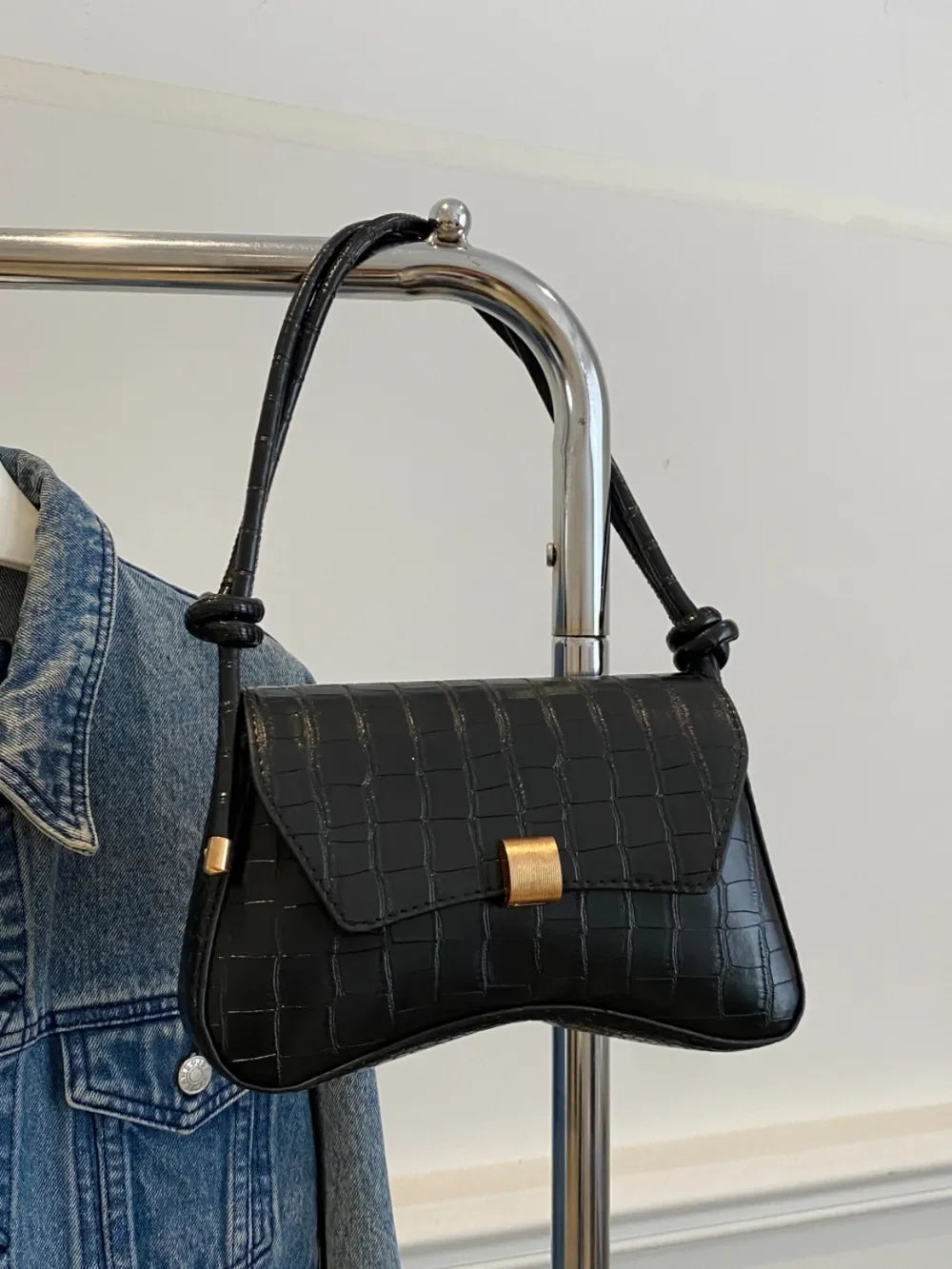 PU Leather Texture Crossbody Bag - Piña Colada