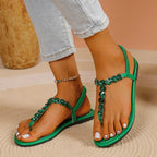 Toe Post Flats Sandals - Piña Colada