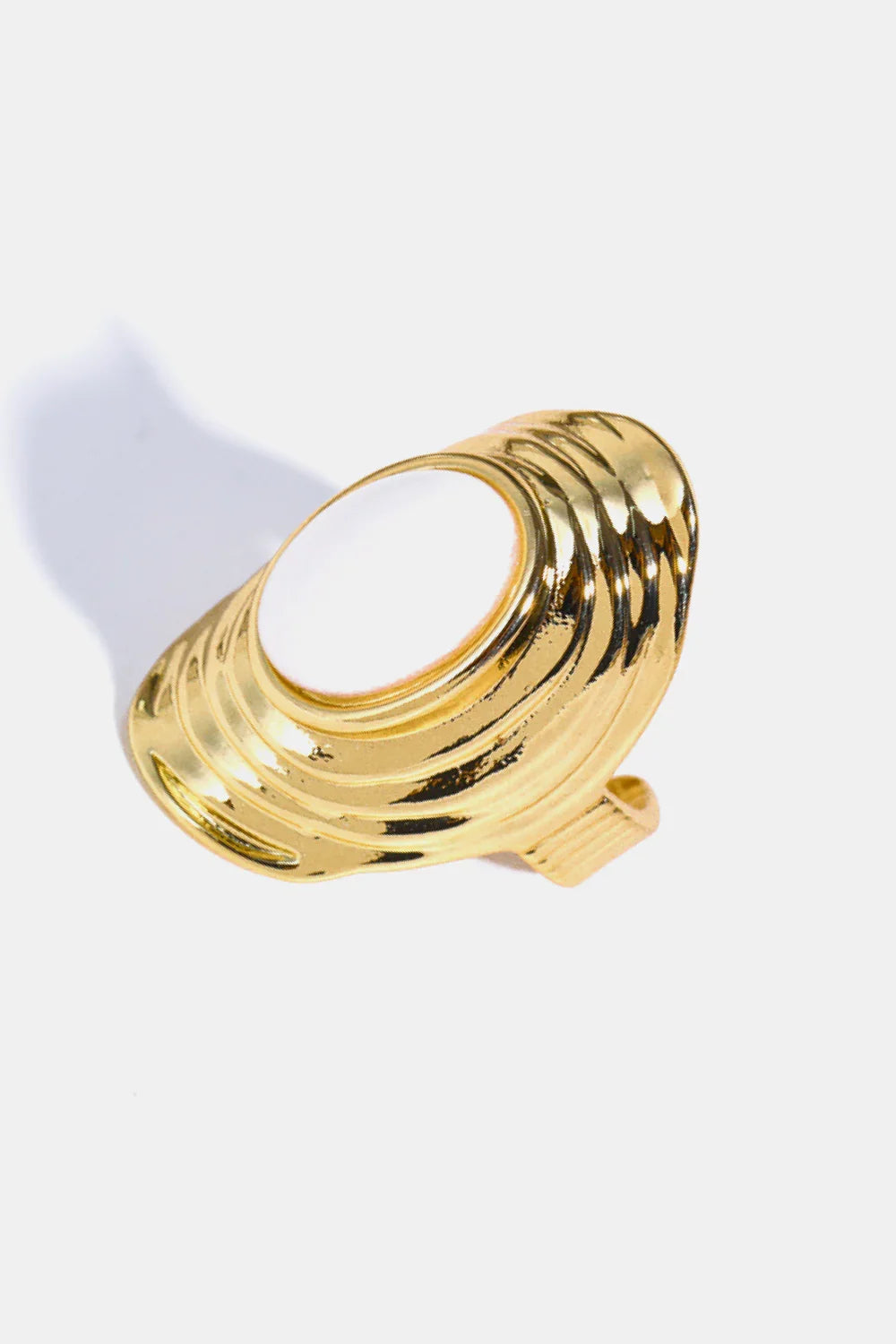 Natural Stone Copper Ring - Piña Colada