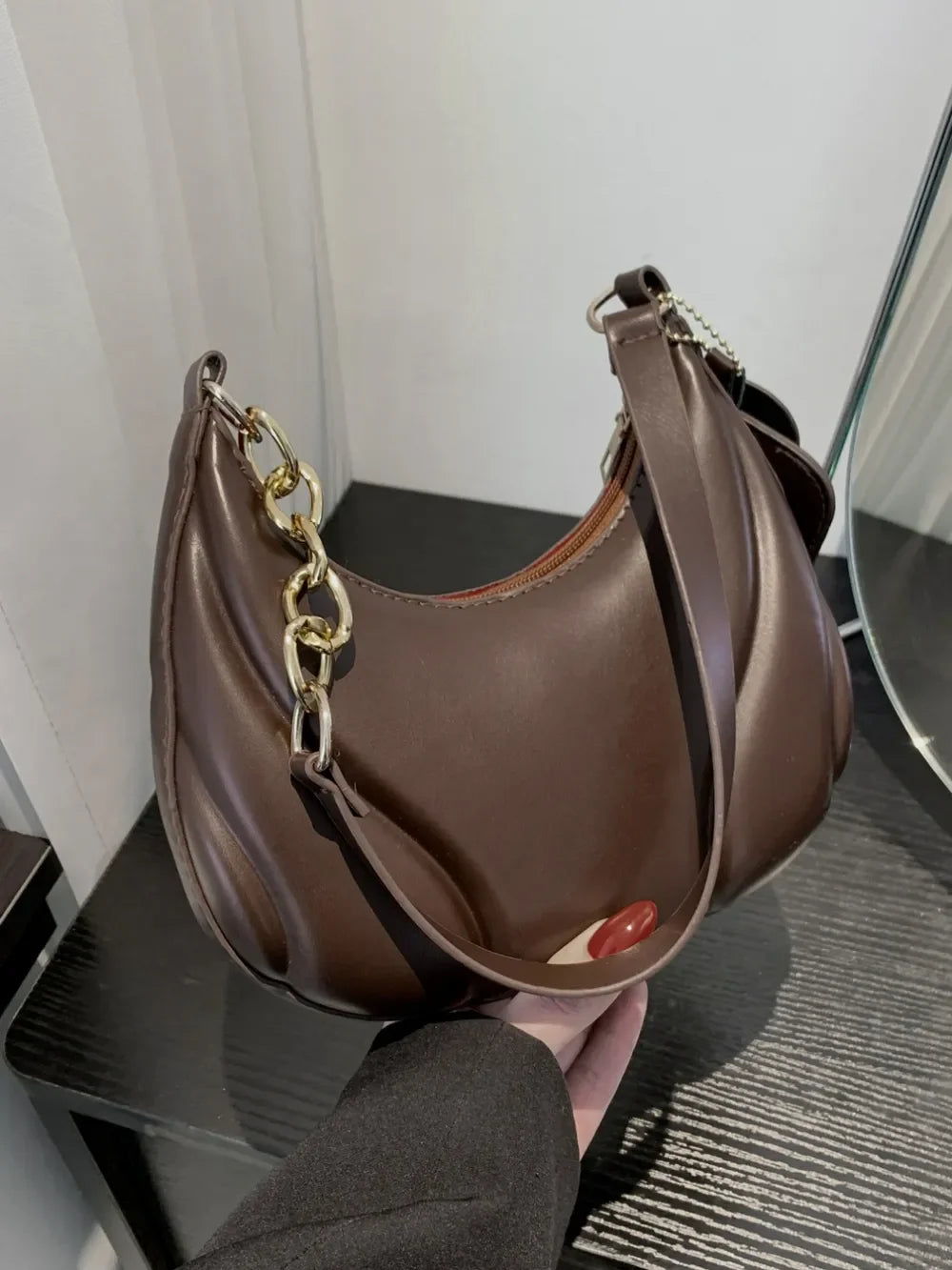 PU Leather Shoulder Bag with EarPods Bag - Piña Colada