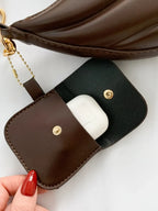 PU Leather Shoulder Bag with EarPods Bag - Piña Colada