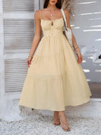 Devine Smocked Tiered Maxi Cami Dress - Piña Colada