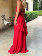 Sweetheart Neck Ruffled Maxi Cami Dress - Piña Colada