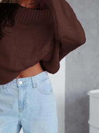 Boat Neck Drop Shoulder Sweater - Piña Colada