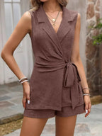 Sleeveless Blazer and Shorts Set - Piña Colada
