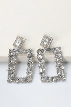 Square Shape Glass Stone Dangle Earrings - Piña Colada
