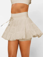 High Waist Skort with Pockets - Piña Colada