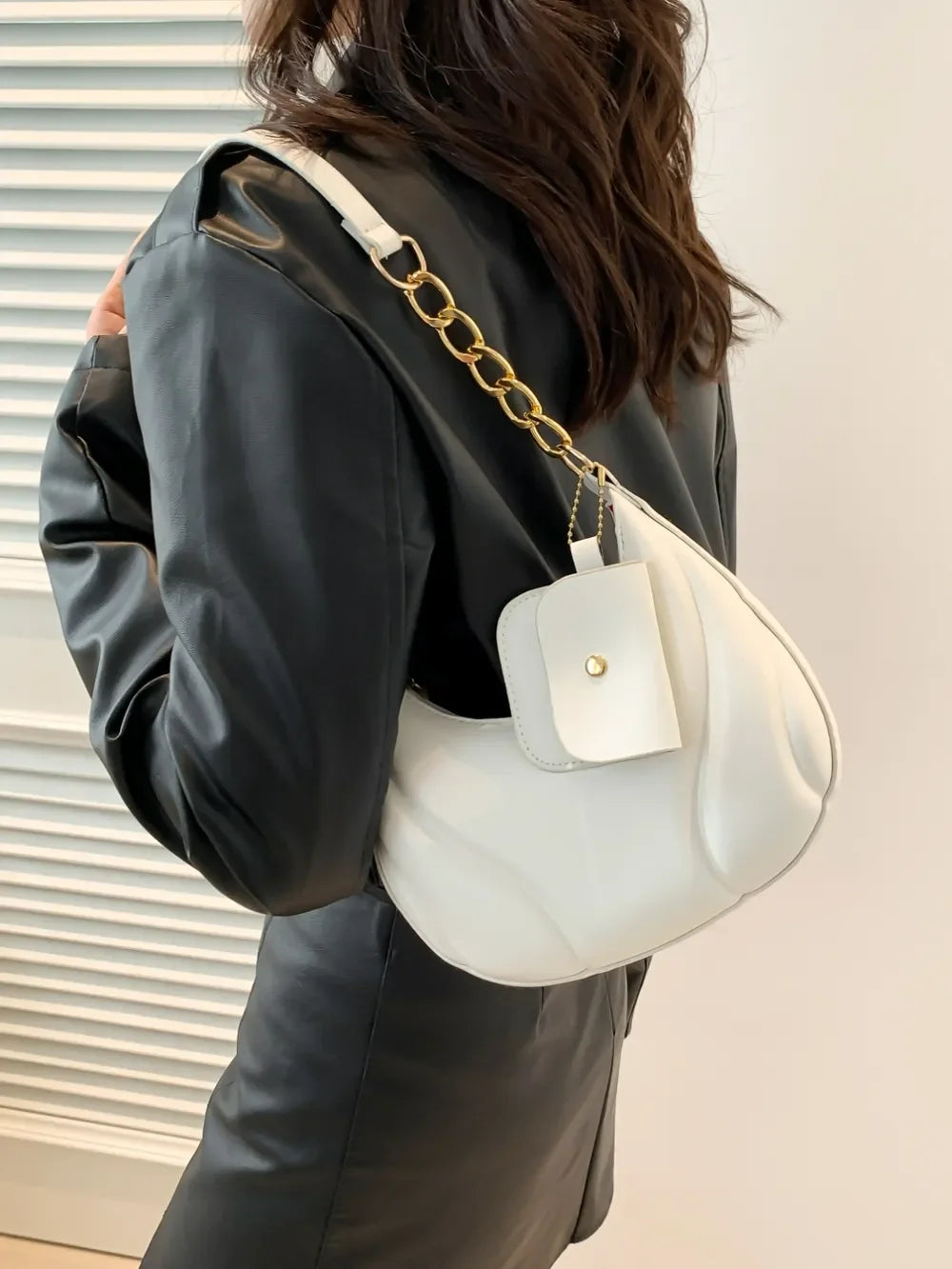 PU Leather Shoulder Bag with EarPods Bag - Piña Colada