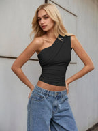 One-Shoulder Tank Top - Piña Colada