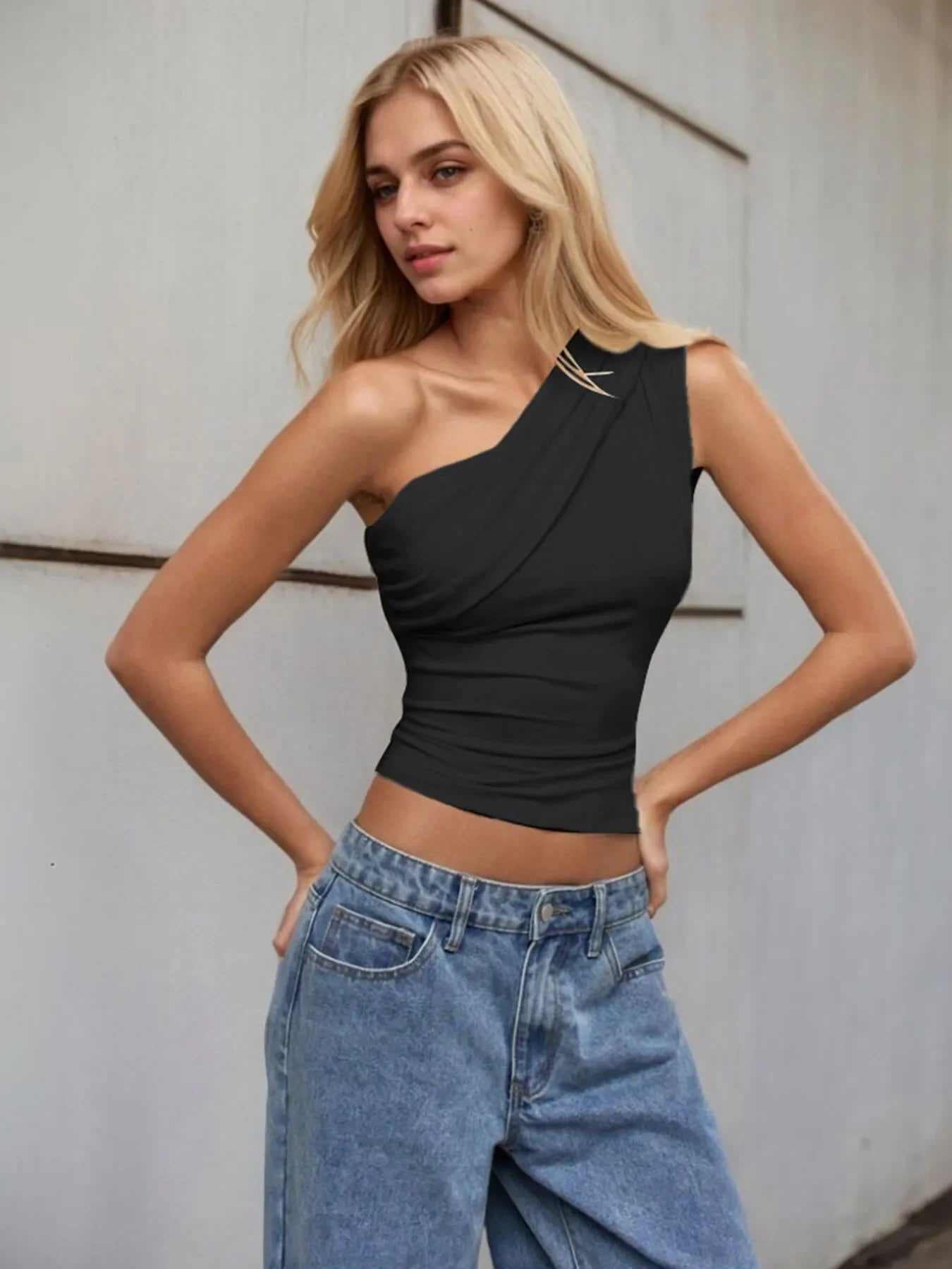 One-Shoulder Tank Top - Piña Colada