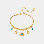 Gold-Plated Titanium Steel Charm Bracelet - Piña Colada