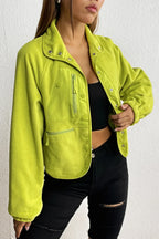 Snap Down Collared Jacket - Piña Colada