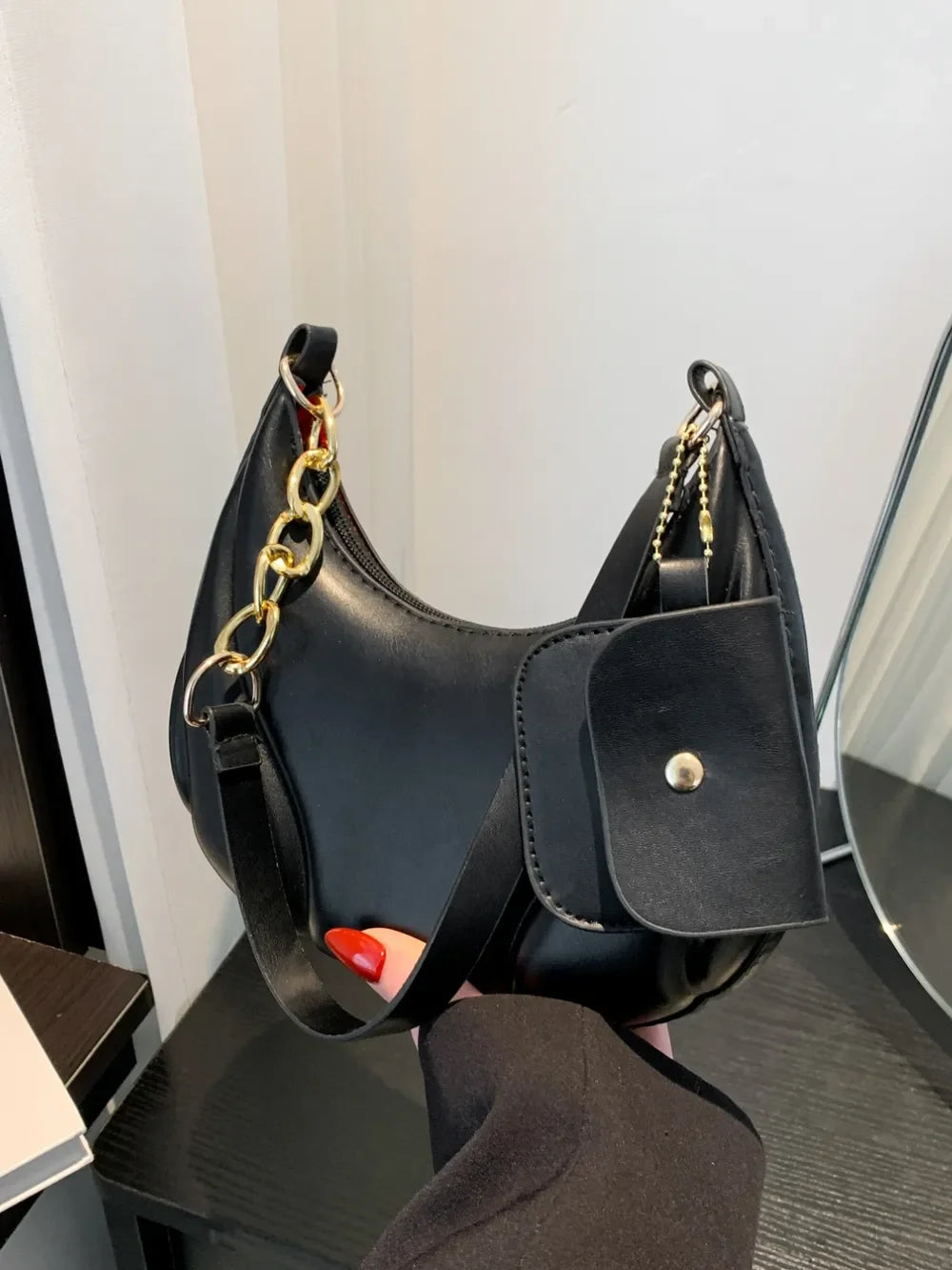PU Leather Shoulder Bag with EarPods Bag - Piña Colada