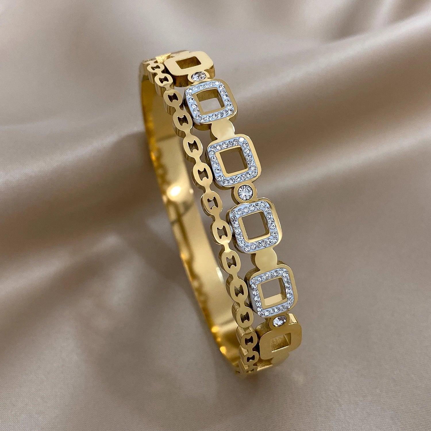 Stainless Steel Cuff Bracelet Color - Piña Colada