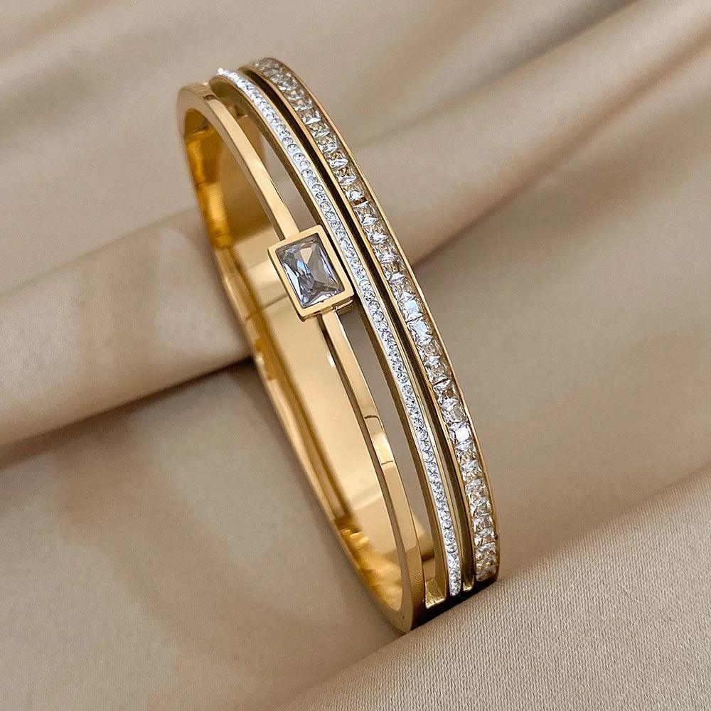 Stainless Steel Cuff Bracelet Color - Piña Colada