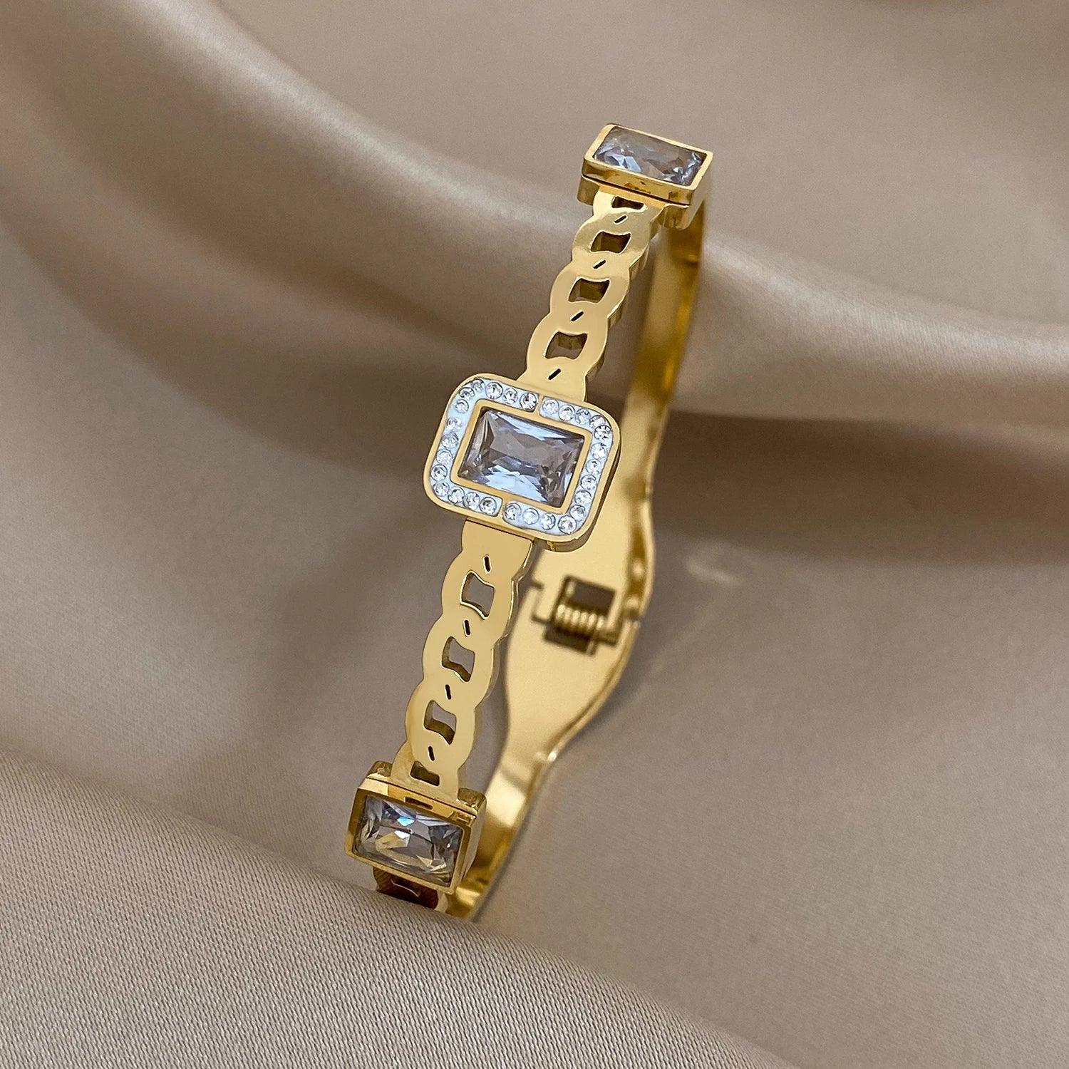 Stainless Steel Cuff Bracelet Color - Piña Colada