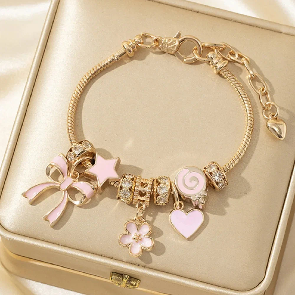 Gold Rhinestone Butterfly - Piña Colada