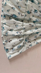 Vintage Floral V-Neck Mini Dress – Loose Fit A-Line Tunic with Long Sleeves - Piña Colada