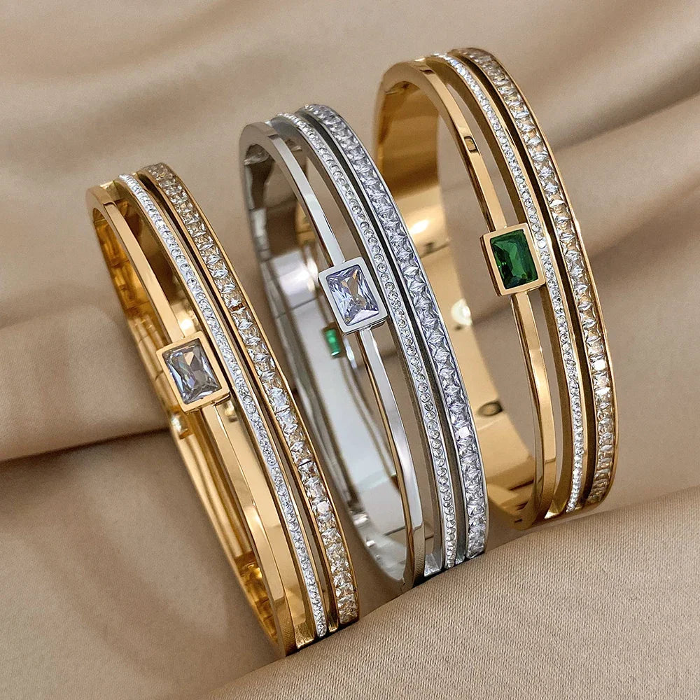 Stainless Steel Cuff Bracelet Color - Piña Colada