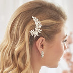 Leaf Rhinestone Hairpin - Piña Colada