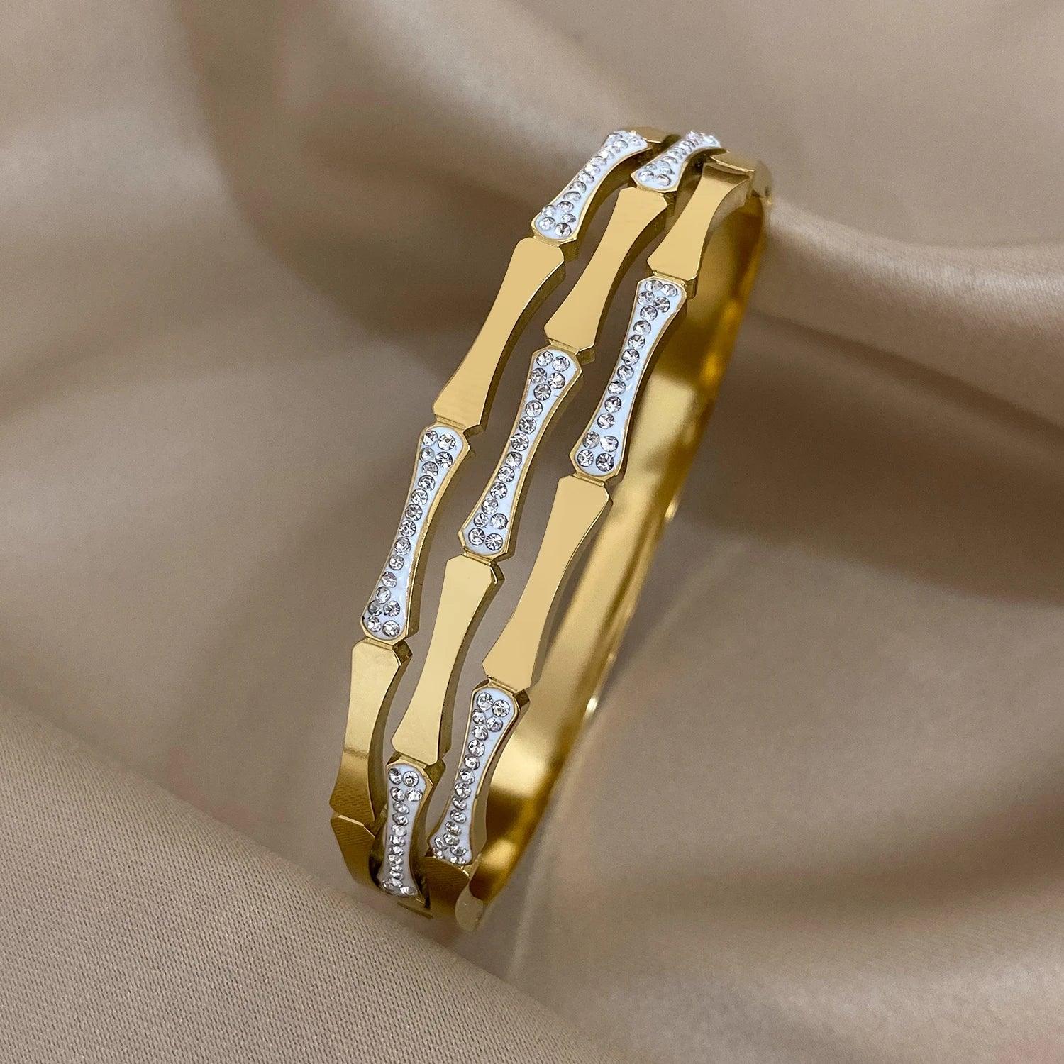 Stainless Steel Cuff Bracelet Color - Piña Colada