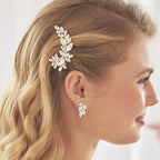Leaf Rhinestone Hairpin - Piña Colada
