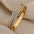 Stainless Steel Cuff Bracelet Color - Piña Colada