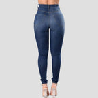 High Waist Ripped Jeans Skinny - Piña Colada