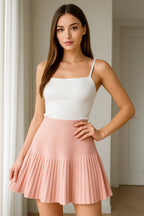 A-line Skirt  Knitted Pleated