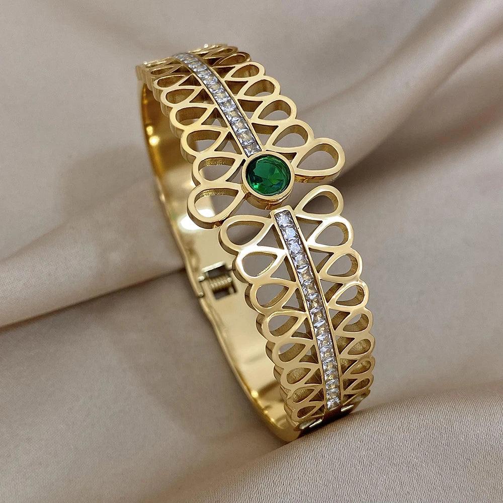 Stainless Steel Cuff Bracelet Color - Piña Colada