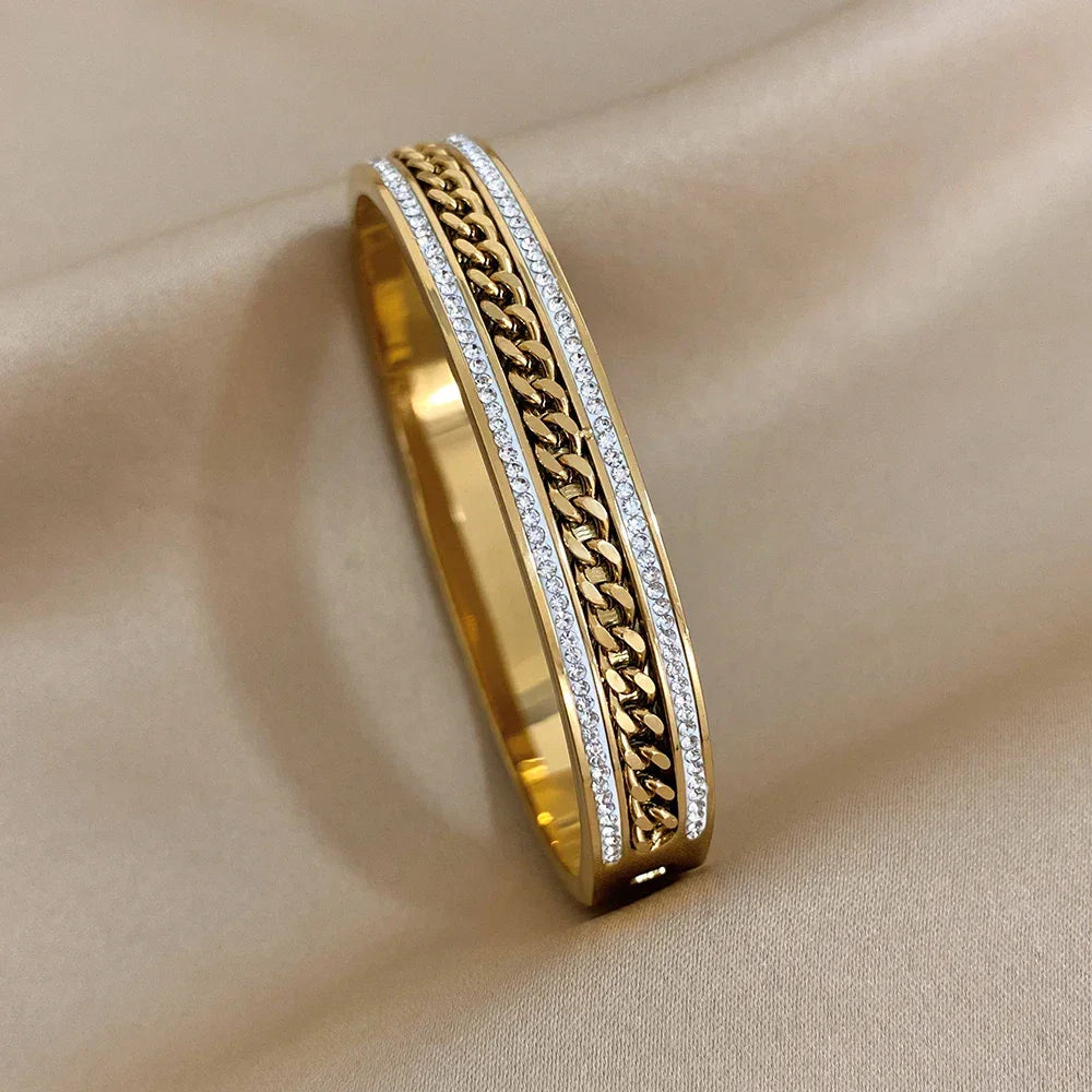 Stainless Steel Cuff Bracelet Color - Piña Colada