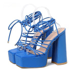 Ankle Strap & Square Heel Elegance - Piña Colada