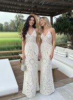 Solid V-neck Slip Knit Maxi Dress