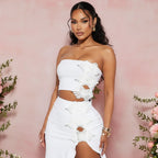 Strapless Asymmetrical Skirt Set