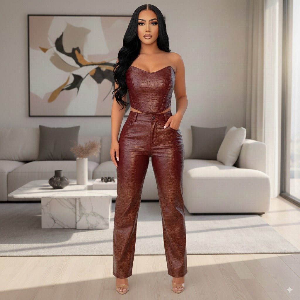 Halter Zip-Up Two-Piece Set – Sexy Clubwear & Tracksuit Combo