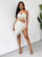 Tassel Slit Skirt Set