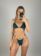 Leopard Pearl Mini Thong Bikini