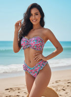 Flowers Printed Ruffled Swimsuit